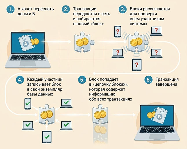 Схема криптовалютной сети