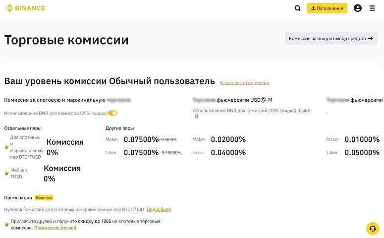 Стандартные сборы на операции на бирже