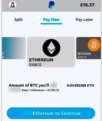 Покупка ETH на сайте