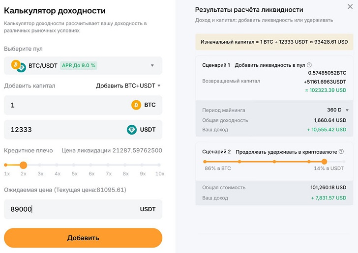 Калькулятор доходности
