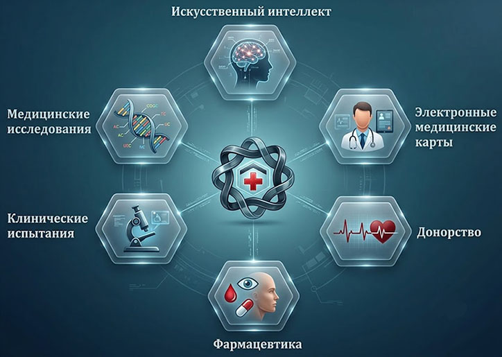 Инфографика использования блокчейна