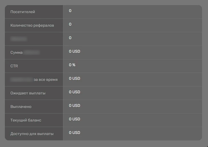 Блок реферальной программы