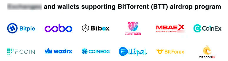 Сервисы с аирдропами криптовалюты BitTorrent