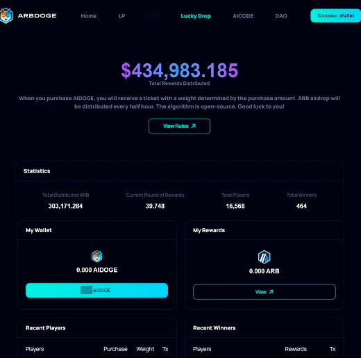 Сайт протокола ArbDoge AI