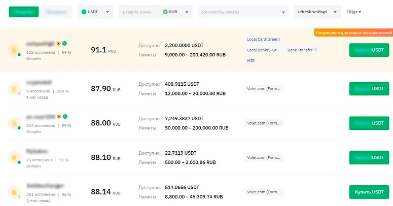 Прямые сделки между пользователями на криптобирже