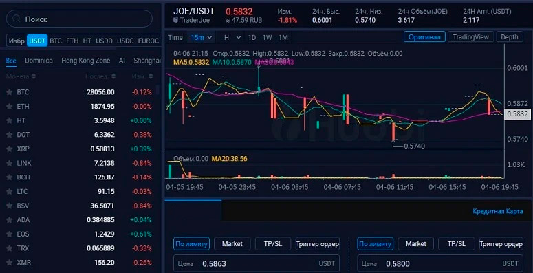 Торговый интерфейс