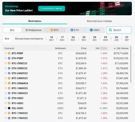 Список инструментов