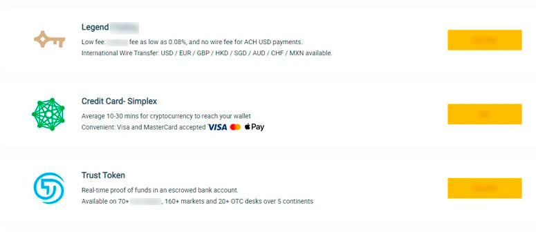 Способы внесения депозита