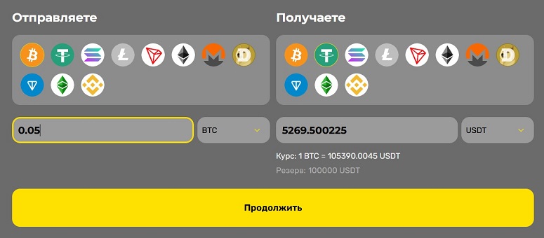 Продажа биткоина