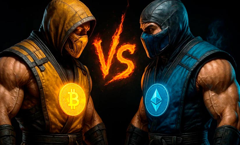 Эфир и Биткоин