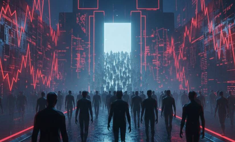 Люди уходят в дверь