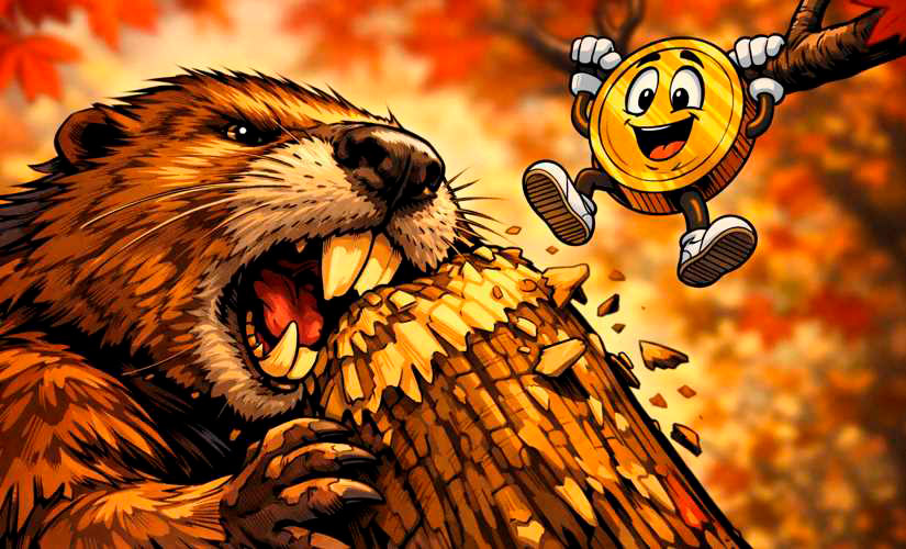 бобер и монета