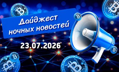Дайджест криптовалютных новостей за ночь 23 июля 2026 года