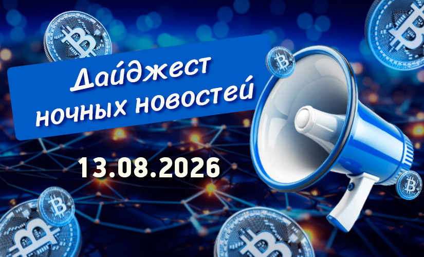 Дайджест криптовалютных новостей за ночь 13 августа 2026 года