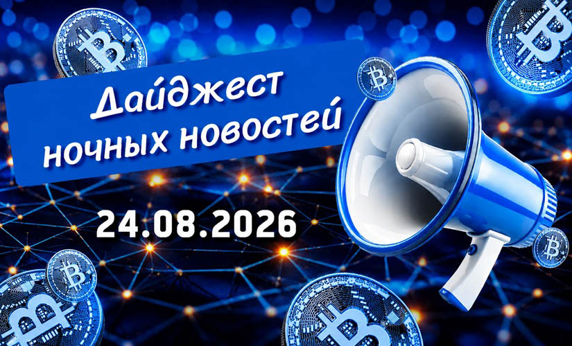 Дайджест криптовалютных новостей за ночь 24 августа 2026 года