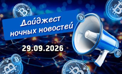 Дайджест криптовалютных новостей за ночь 29 cентября 2026 года