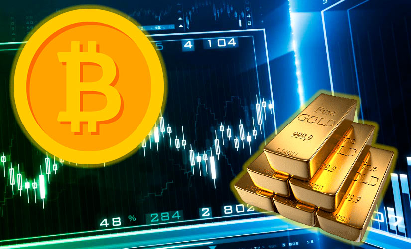 Корреляция биткоина и золота