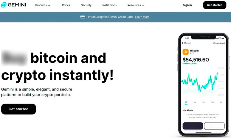 Сайт платформы Gemini