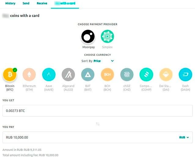 Выбор платежного сервиса