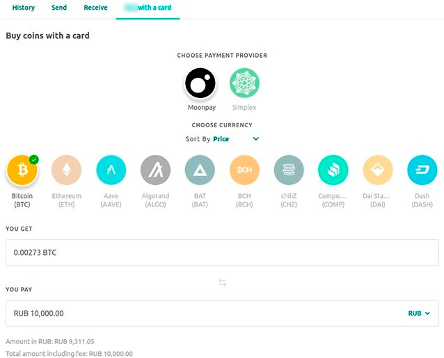 Выбор платежного сервиса
