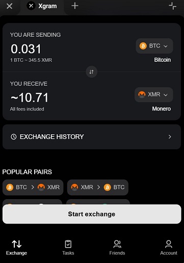 Обмен биткоина в Telegram